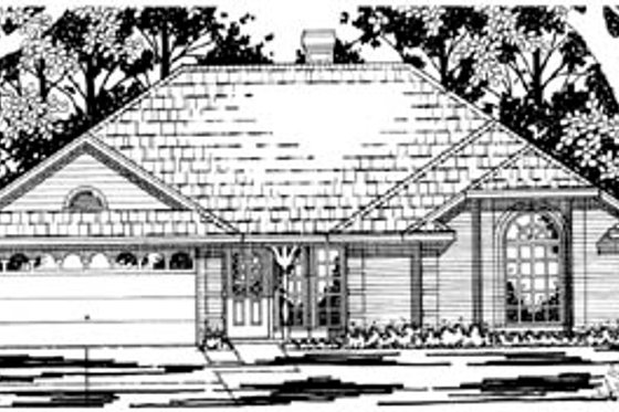 Exterior - Front Elevation for Traditional House Plan #42-242 - 4 bed, 2 bath