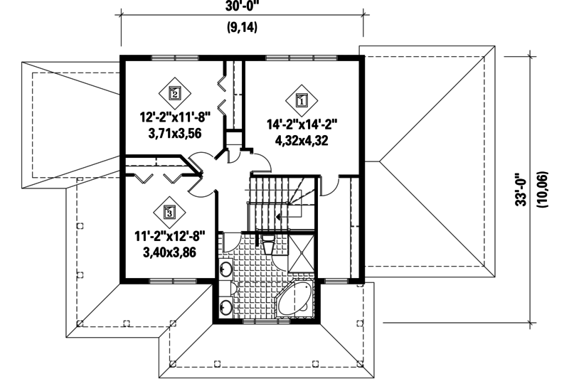 Country Style House Plan - 3 Beds 1 Baths 1953 Sq/Ft Plan #25-4375 ...