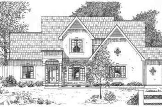 Exterior - Front Elevation for Traditional House Plan #6-196 - 4 bed, 4 bath