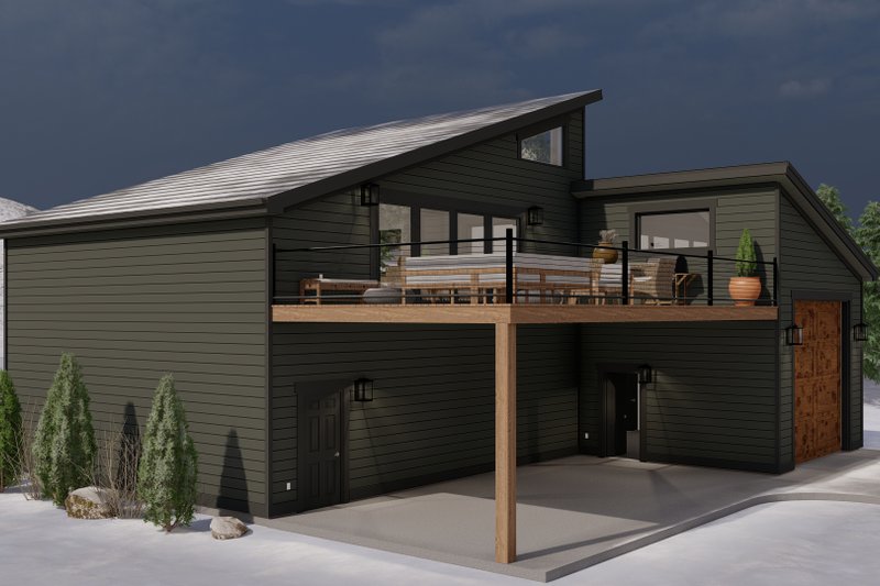 Architectural House Design - Exterior - Rear Elevation 2 for Modern House Plan #1060-117 - 1 bed, 1.5 bath