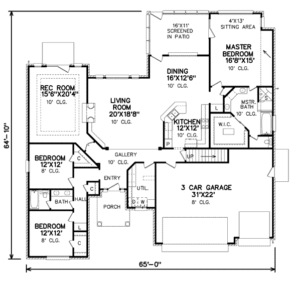 Traditional Floor Plan - Main Floor Plan #65-415