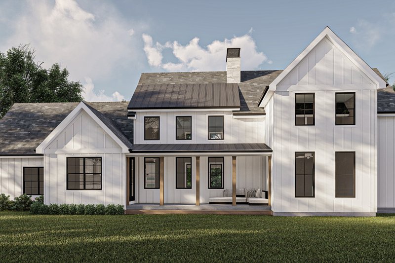 House Plan Design - Exterior - Rear Elevation for Farmhouse House Plan #455-305 - 5 bed, 3.5 bath