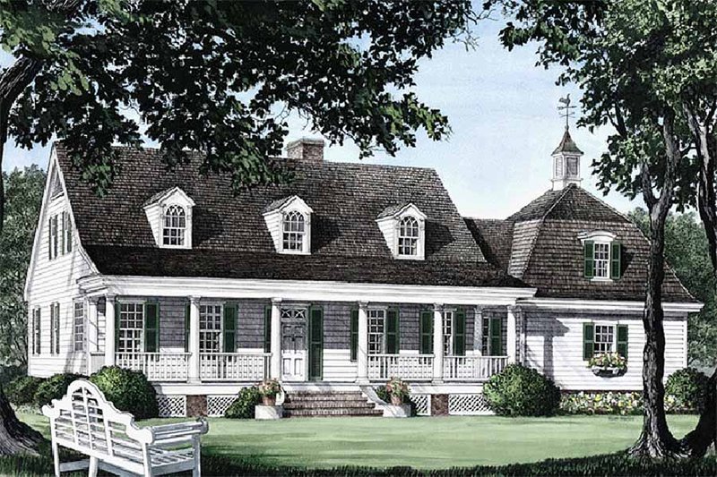 House Blueprint - Country Exterior - Front Elevation Plan #137-109