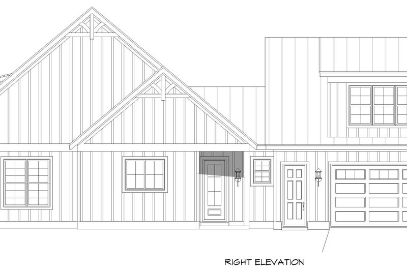 House Blueprint - Exterior - Other Elevation 1 for Farmhouse House Plan #932-1463 - 3 bed, 2.5 bath