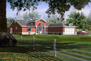 Adobe / Southwestern Exterior - Front Elevation Plan #1-368
