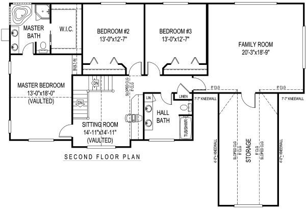 Home Plan - Country Floor Plan - Upper Floor Plan #11-228