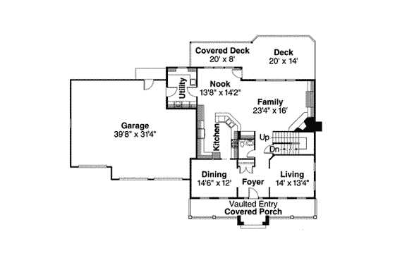 Floor Plan - Main Floor for Colonial House Plan #124-498 - 5 bed, 3.5 bath