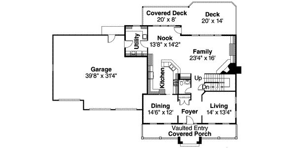 Home Plan - Colonial Floor Plan - Main Floor Plan #124-498