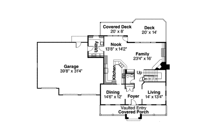 Home Plan - Floor Plan - Main Floor for Colonial House Plan #124-498 - 5 bed, 3.5 bath