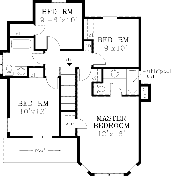 Victorian Floor Plan - Upper Floor Plan #3-129