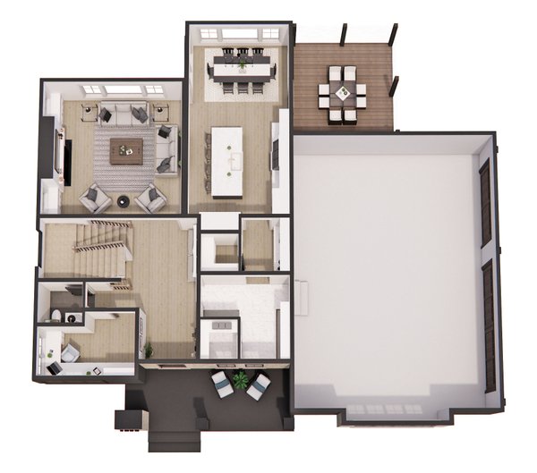 Craftsman Floor Plan - Main Floor Plan #51-1267