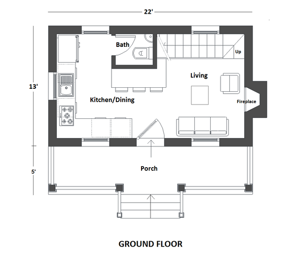 Cottage Floor Plan - Main Floor Plan #542-19