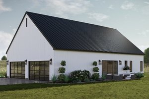 Exterior - Rear Elevation for Barndominium House Plan #455-459 - 2 bed, 2 bath