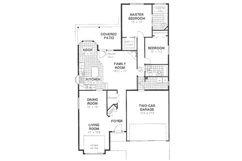 House Plan Design - Floor Plan - Main Floor for Traditional House Plan #18-9061 - 2 bed, 2 bath