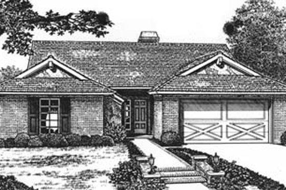 Exterior - Front Elevation for Traditional House Plan #310-565 - 3 bed, 2 bath