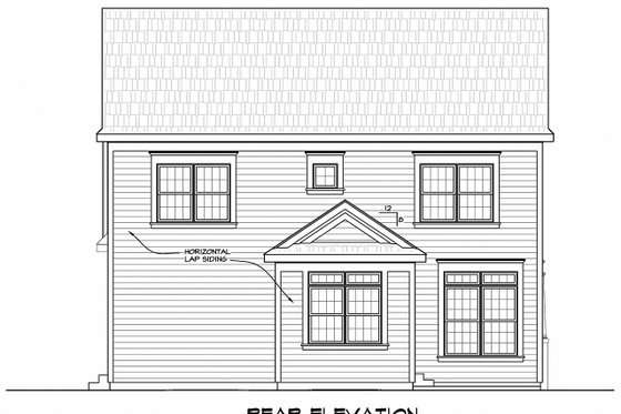 Exterior - Rear Elevation for Traditional House Plan #20-2346 - 4 bed, 2.5 bath