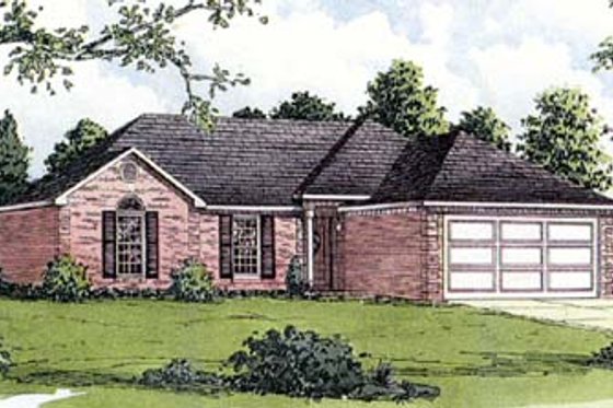 Exterior - Front Elevation for European House Plan #16-103 - 3 bed, 2 bath