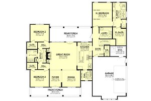 Floor Plan - Main Floor for Farmhouse House Plan #430-392 - 3 bed, 2.5 bath