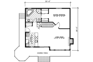 Floor Plan - Main Floor for Traditional House Plan #138-290 - 1 bed, 1 bath