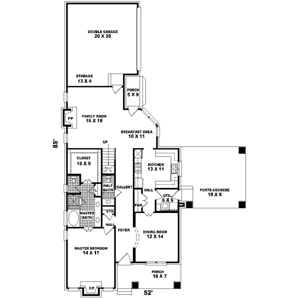 Craftsman Floor Plan - Main Floor Plan #81-416