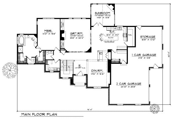 Architectural House Design - European Floor Plan - Main Floor Plan #70-503