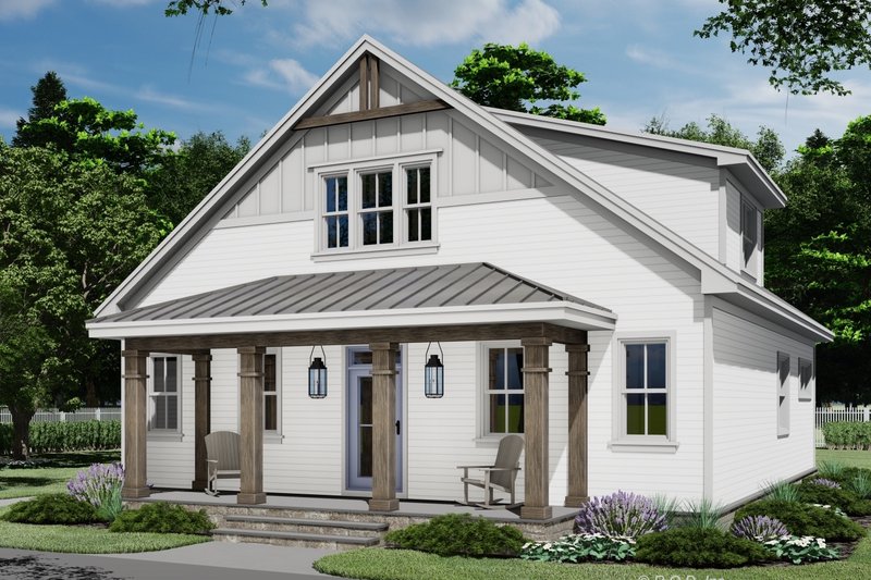 Dream House Plan - Farmhouse Exterior - Front Elevation Plan #51-1264