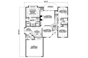 European Style House Plan - 3 Beds 2 Baths 1733 Sq/Ft Plan #40-121 