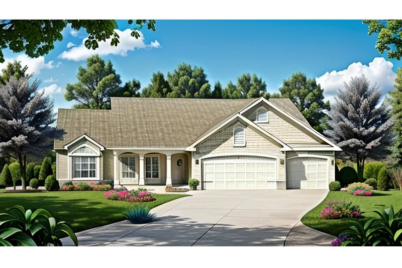 Dream House Plan - Ranch Exterior - Front Elevation Plan #58-196