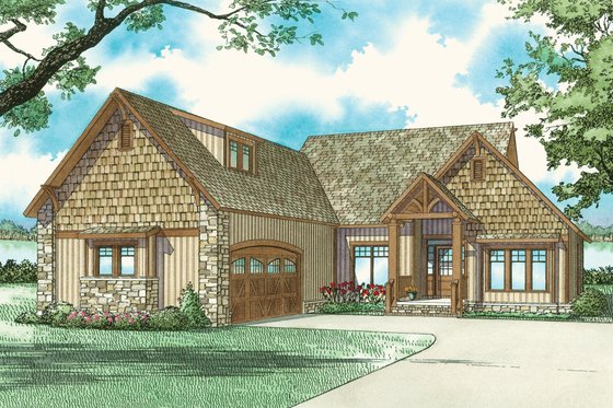 Exterior - Front Elevation 5 for Craftsman House Plan #17-2219 - 3 bed, 2 bath