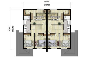 Floor Plan - Upper Floor 1 for Contemporary House Plan #25-4516 - 6 bed, 2 bath