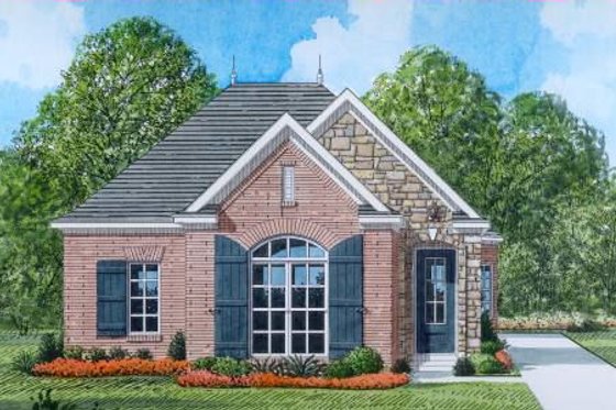 Exterior - Front Elevation for European House Plan #424-41 - 3 bed, 2 bath