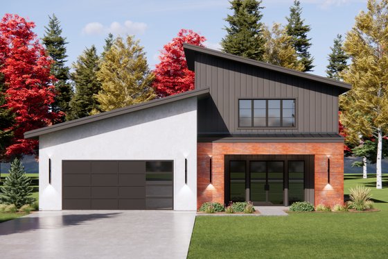 Exterior - Front Elevation 6 for Modern House Plan #1096-178 - 4 bed, 3.5 bath