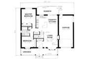 Cottage Style House Plan - 2 Beds 1 Baths 1055 Sq/Ft Plan #18-335 