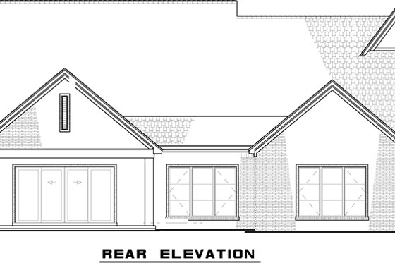 Exterior - Rear Elevation for European House Plan #923-244 - 3 bed, 3 bath