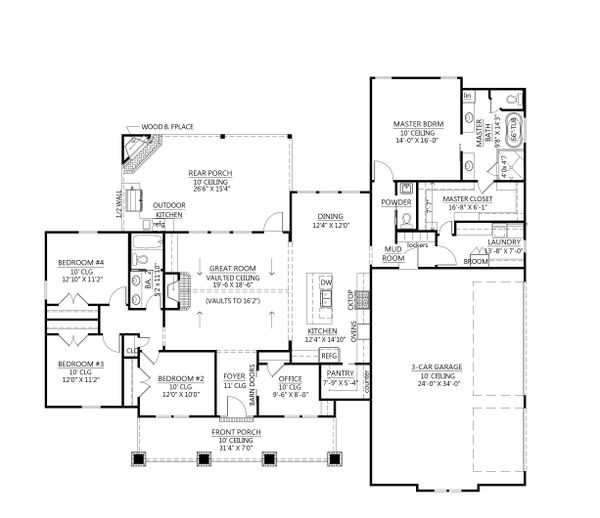 Dream House Plan - Farmhouse Floor Plan - Main Floor Plan #1074-32