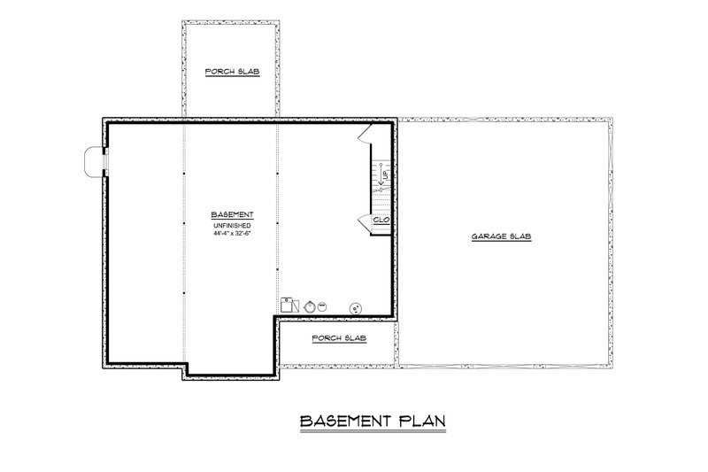 Dream House Plan - Floor Plan - Lower Floor for Craftsman House Plan #1064-458 - 3 bed, 2 bath