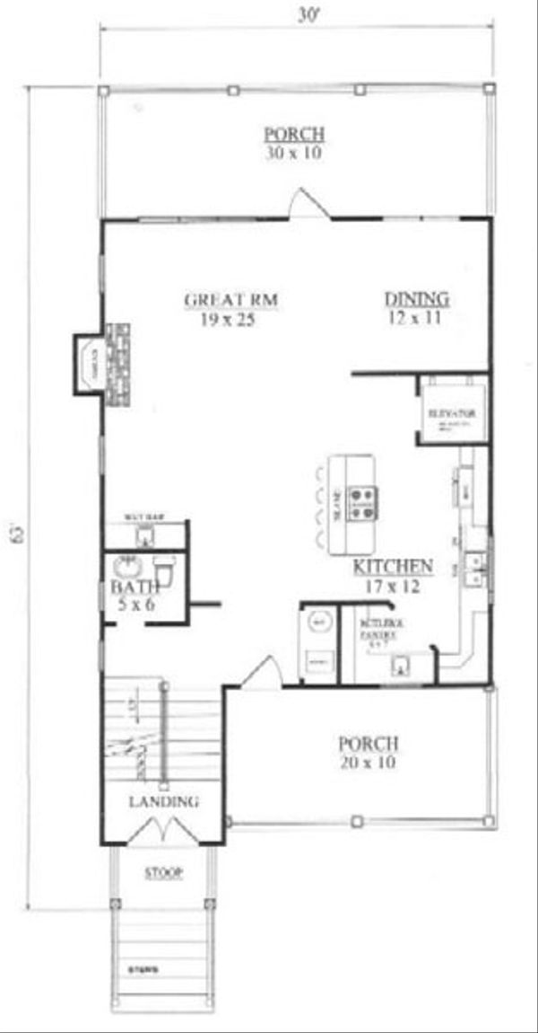 House Plan Design - Tudor Floor Plan - Main Floor Plan #14-254