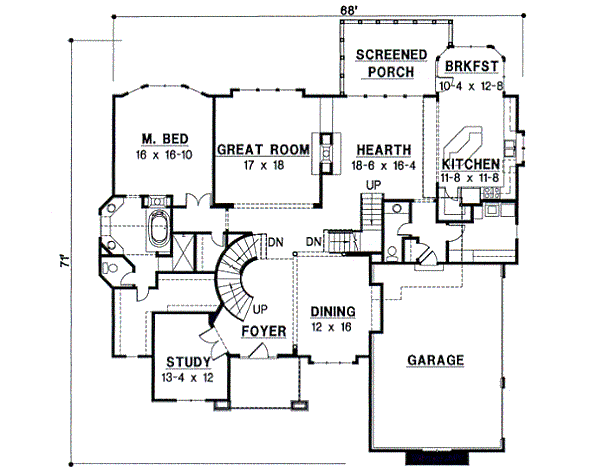 European Floor Plan - Main Floor Plan #67-457