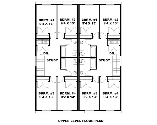 Craftsman Floor Plan - Upper Floor Plan #117-1038