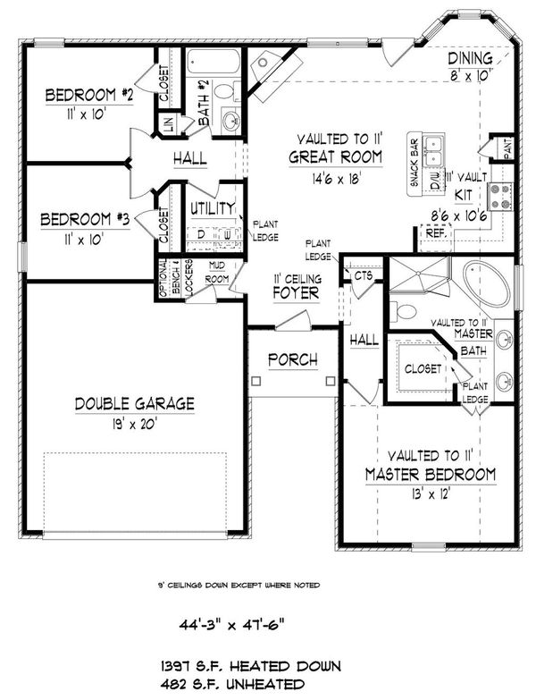 Traditional Floor Plan - Main Floor Plan #424-404