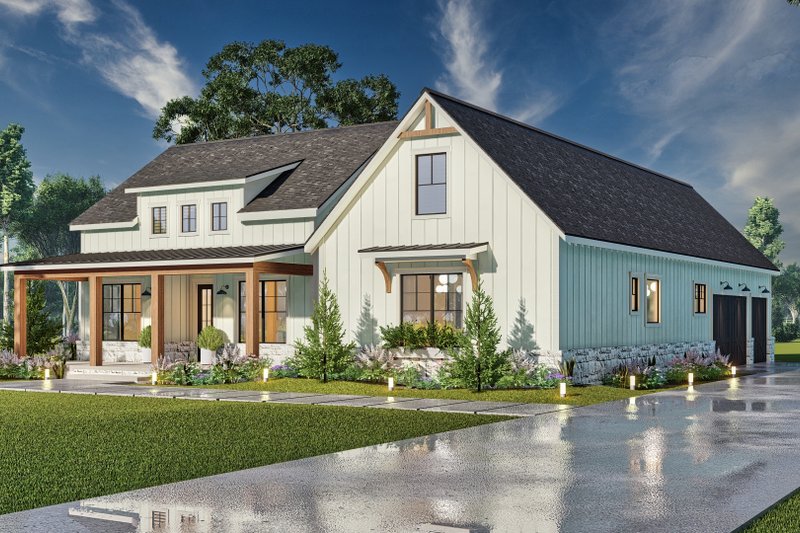 Architectural House Design - Exterior - Front Elevation 4 for Farmhouse House Plan #119-449 - 3 bed, 3 bath