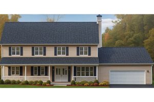 Colonial Exterior - Front Elevation Plan #3-245