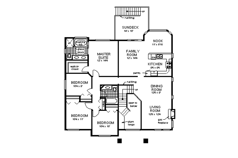 House Blueprint - Floor Plan - Upper Floor for European House Plan #18-264 - 5 bed, 3 bath
