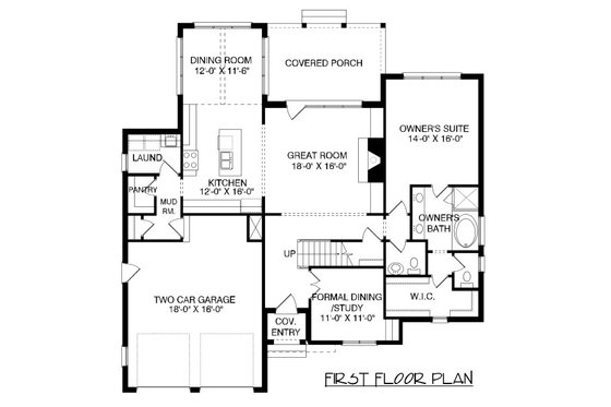 Floor Plan - Main Floor for European House Plan #413-876 - 4 bed, 3.5 bath