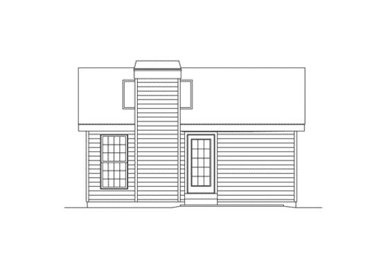 Exterior - Rear Elevation for Cottage House Plan #57-267 - 1 bed, 1 bath