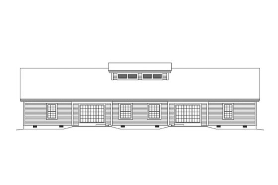 Exterior - Rear Elevation for Country House Plan #57-681 - 4 bed, 2 bath