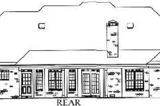 Exterior - Rear Elevation for European House Plan #16-278 - 3 bed, 2 bath