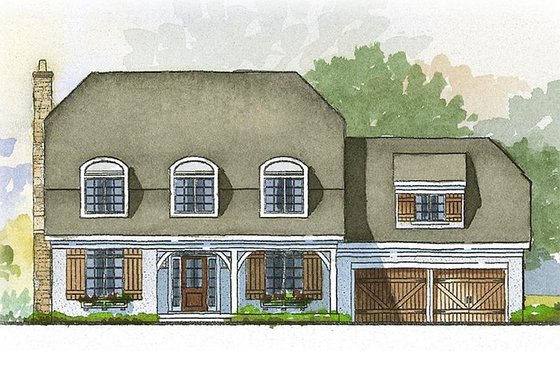 European style home, elevation