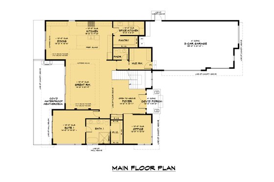 Floor Plan - Main Floor for Contemporary House Plan #1066-137 - 6 bed, 5.5 bath