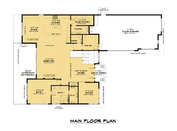 Home Plan - Contemporary Floor Plan - Main Floor Plan #1066-137
